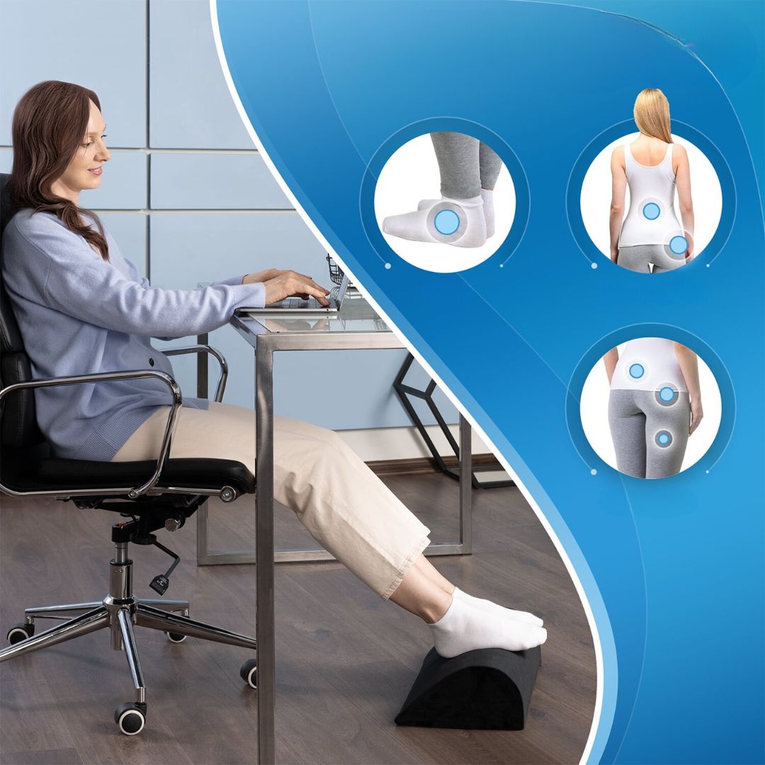 FootFoam™ Under Desk Foot Rest - Reduced Foot and Leg Pain